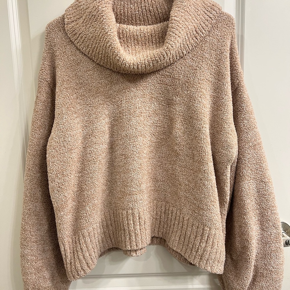 Jessica Simpson Soft Tan Cowl Neck Sweater | Size Large